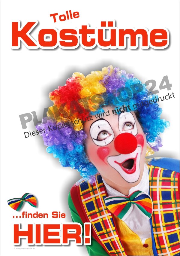 Werbeplakat für Karnevals-Kostüme