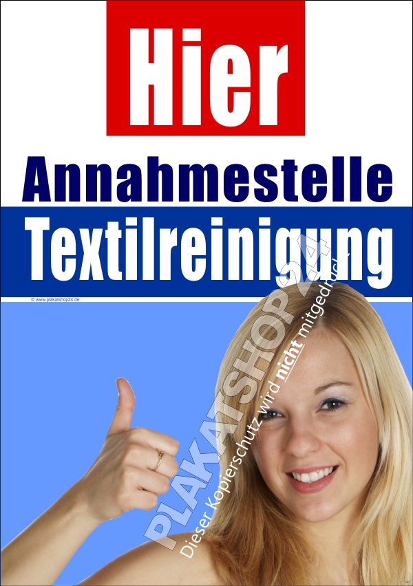 Werbeplakat für Annahmestelle Reinigung