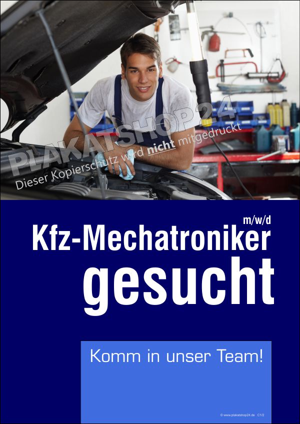 Werbeplakat Kfz-Mechatroniker gesucht