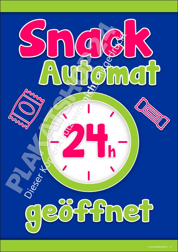 Werbeplakat für Snack-Verkaufsautomat
