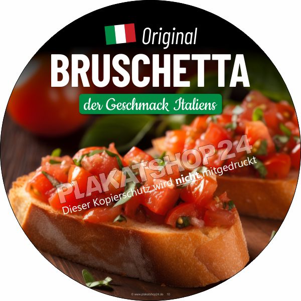 Schaufensterfolie Werbung für Bruschetta Schaufensterfolie Werbung für Bruschetta