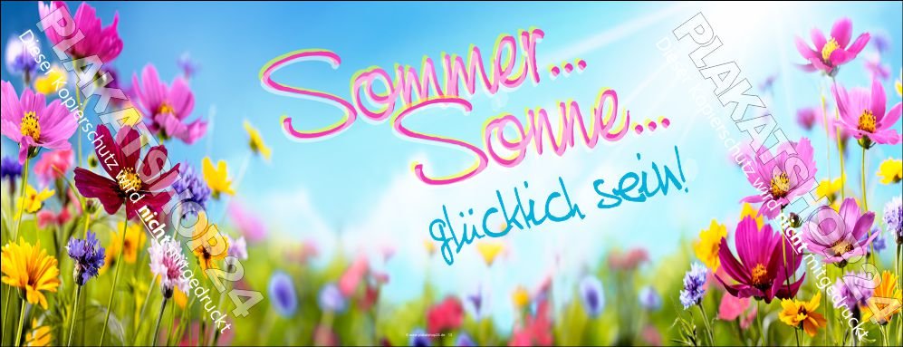 Sommerbanner quer mit Blumenmotiv