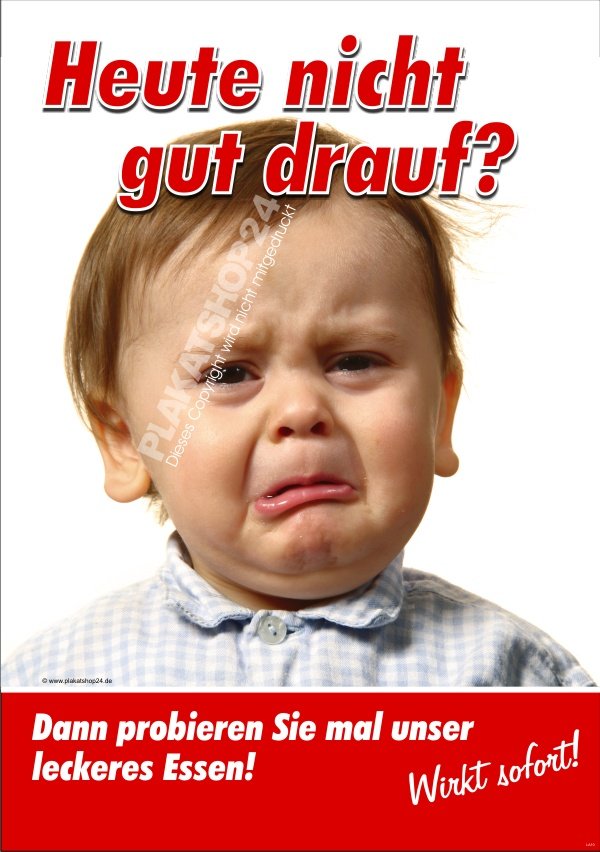 Witziges Werbeplakat für die Gastronomie