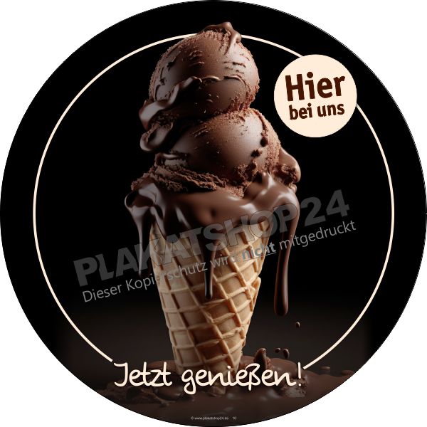 Werbefolie mit Bild Schokoladeneis