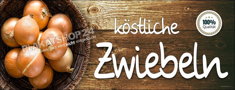 Werbebanner Köstliche Zwiebeln – Premium PVC-Folie / Werbeplane wetterfest