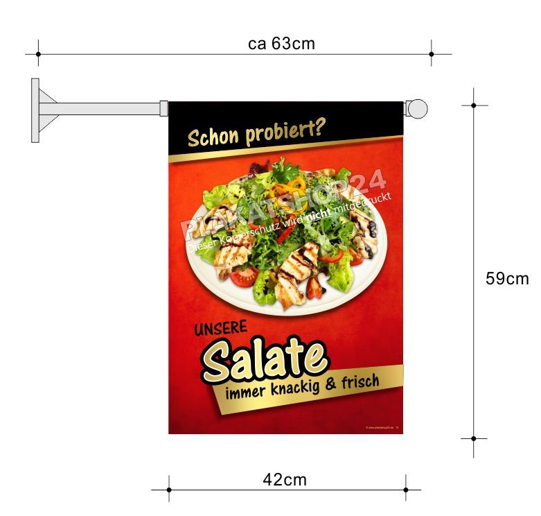 werbefahne-salatteller Günstige Stockfahne Foto Salatteller
