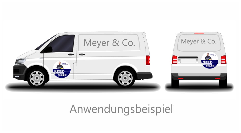 Werbeaufkleber Fensterbau-Monteur gesucht Werbeaufkleber Fensterbau-Monteur gesucht