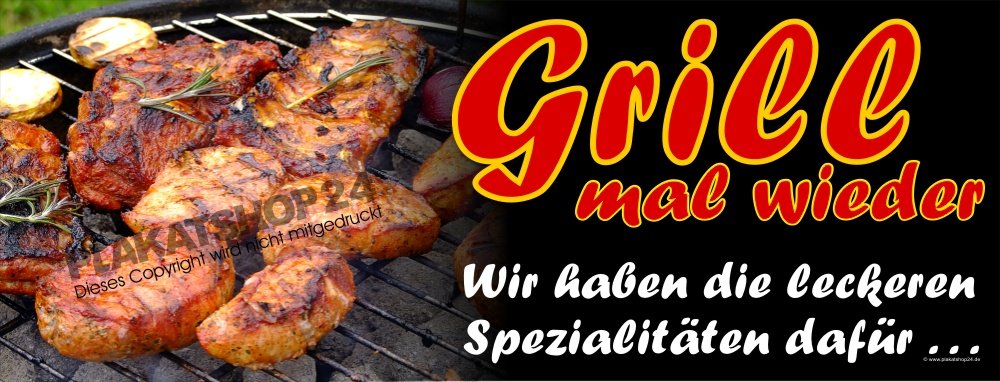 Banner Grill mal wieder für Reklame zur Grillzeit