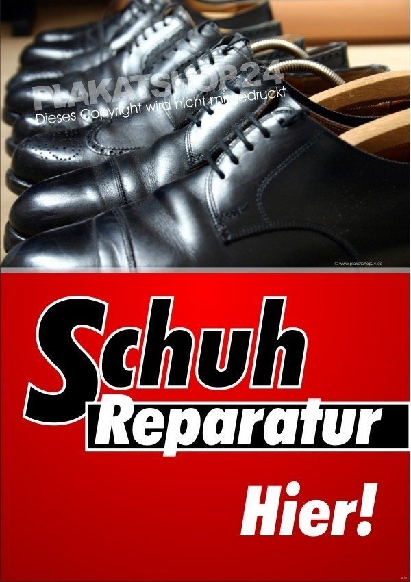 Schuster-Plakat für Reklame für Schuhreparaturen