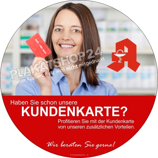 apothekenplakat-kundenkarte Schaufensteraufkleber Apotheke Kundenkarte