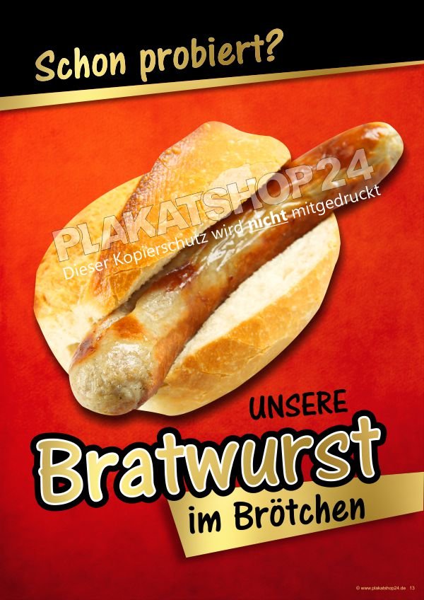 Imbissplakat Bratwurst Verkaufsstand 