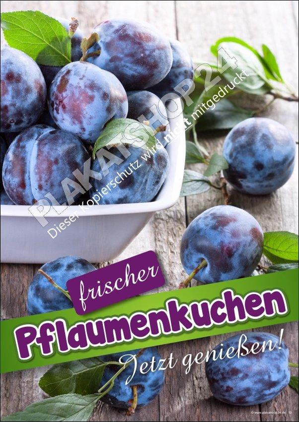 Plakat Saisonzeit Pflaumenkuchen