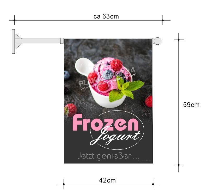 Frozen Yogurt-Fahne wetterfest / preiswert