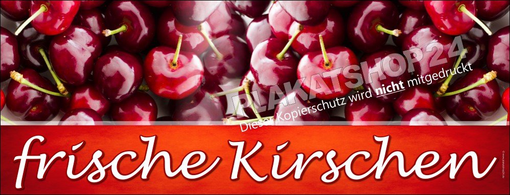 Werbeplane frische Kirschen zu verkaufen
