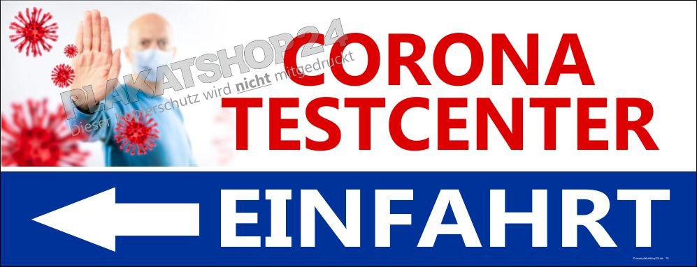 Banner Einfahrt Testcenter Corona