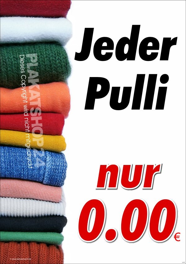Textilpflege-Werbeplakat für Pulli-Reinigung