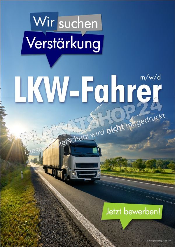 Wetterfestes Plakat LKW-Fahrer gesucht