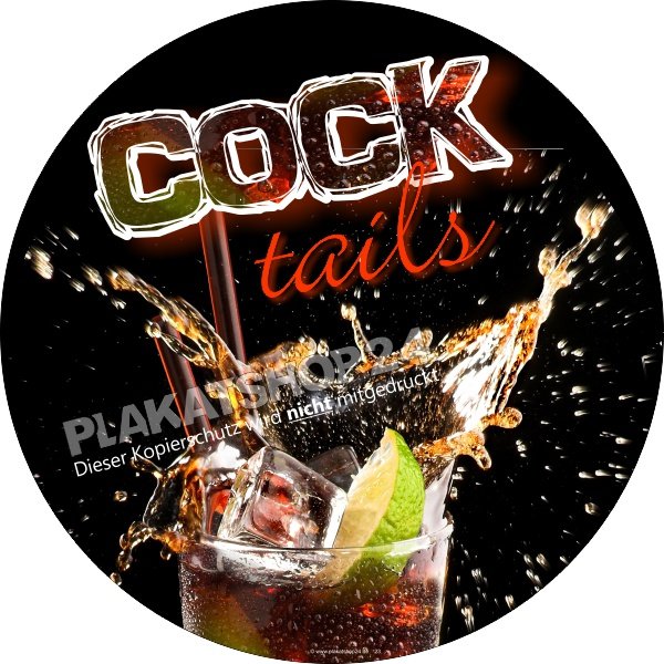 Werbeaufkleber für spritzige Cocktails