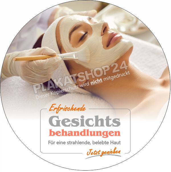 Runder Schaufensteraufkleber Kosmetik Gesichtsbehandlung | Fensterfolie für Kosmetikstudios | Wetterfest
