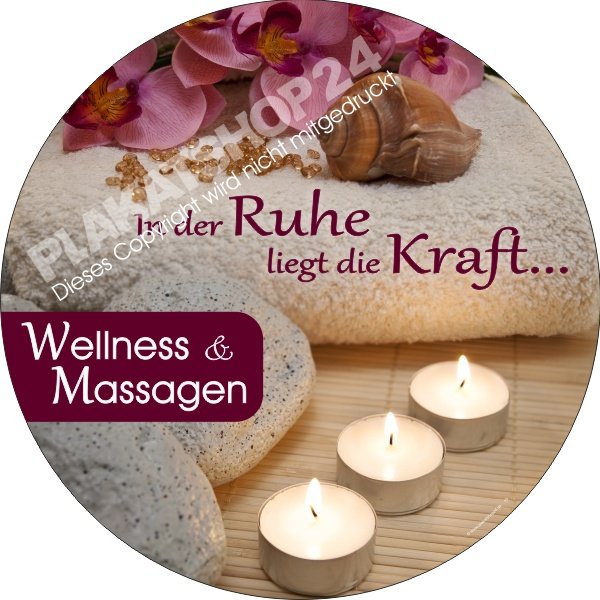 Werbe-Klebefolie Wellness und Massagen als günstige Werbung für Massagepraxis