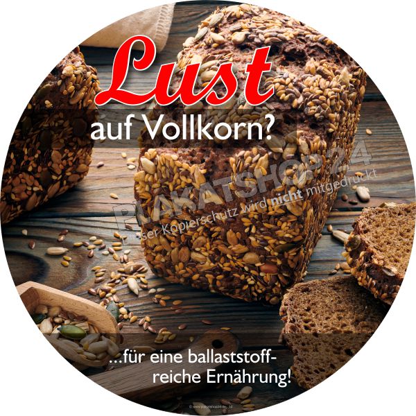 Schaufensterfolie Werbung für Vollkornbrot aus der Bäckerei Schaufensterfolie Werbung für Vollkornbrot aus der Bäckerei
