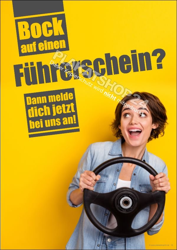 Fahrschulplakat Bock auf einen Führerschein?