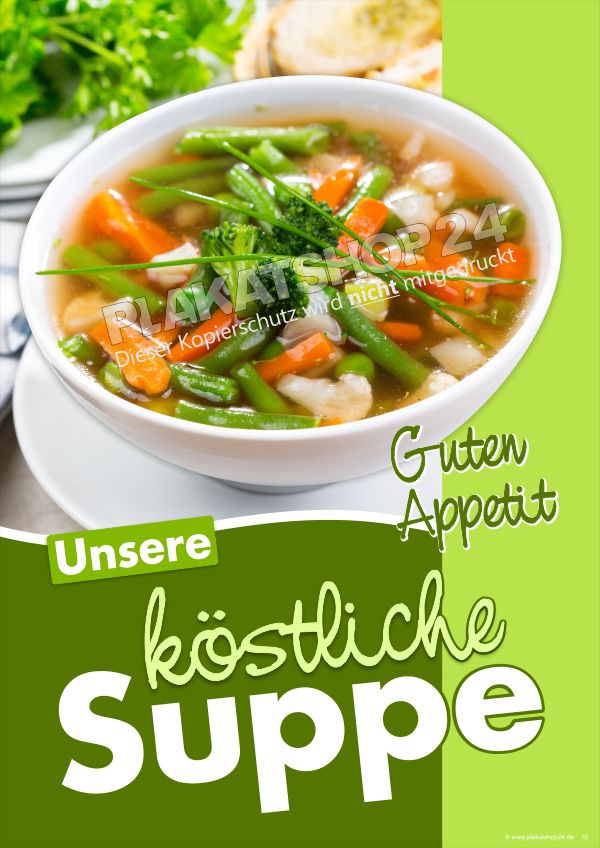 Werbeplakat köstliche Suppen