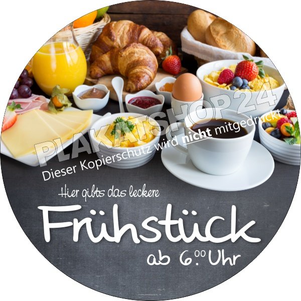 Werbefolie für ein reichhaltiges Frühstück in Bäckerei / Bistro / Café