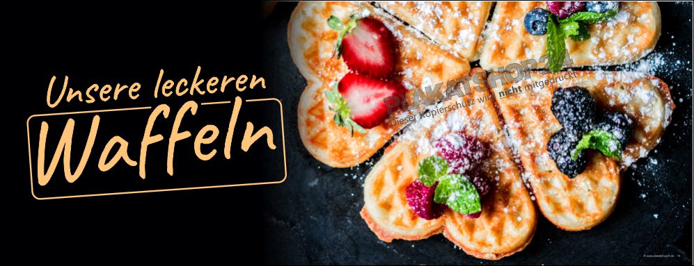 Werbebanner frische Herzwaffeln Werbebanner frische Herzwaffeln