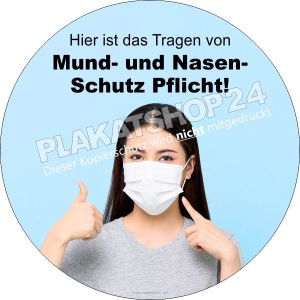 Schaufensteraufkleber Mund-Nasenschutzpflicht