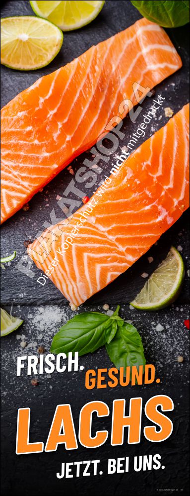 Werbebanner frischer gesunder Lachs Werbebanner frischer gesunder Lachs