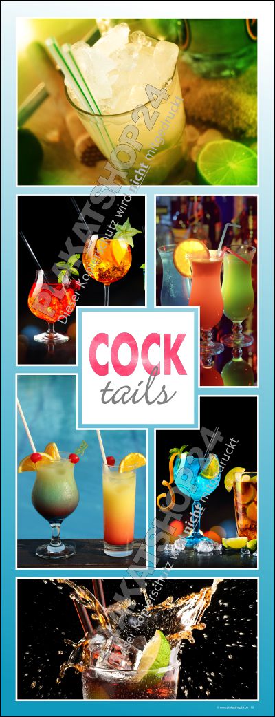 Werbeplane für den Verkauf von Cocktails