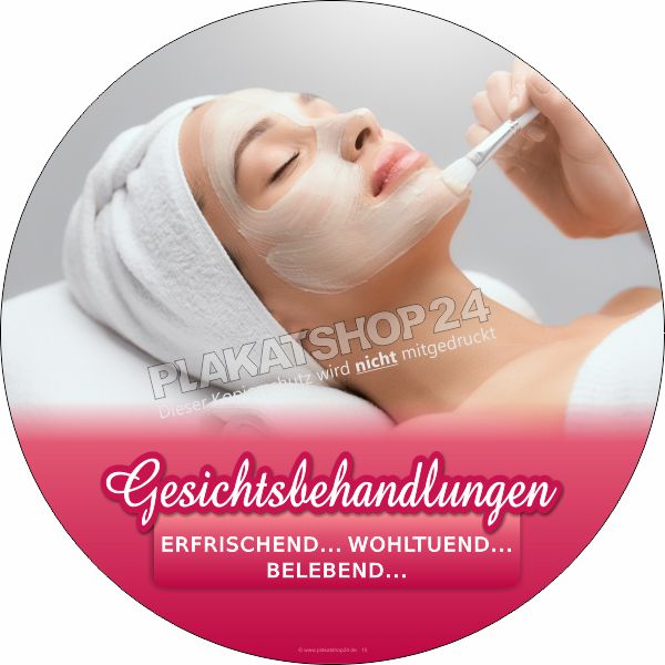 Runde Klebefolie Gesichtsbehandlungen für Schaufenster – Wetterfester Kosmetik-Aufkleber in 30, 42 & 61 cm Runde Klebefolie Gesichtsbehandlungen für Schaufenster – Wetterfester Kosmetik-Aufkleber in 30, 42 & 61 cm