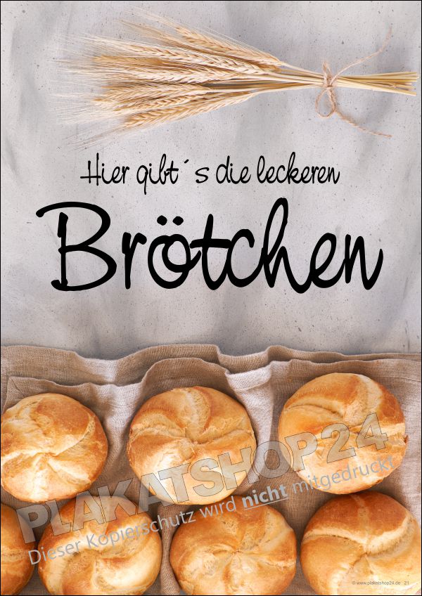 Werbeplakat für frische Brötchen
