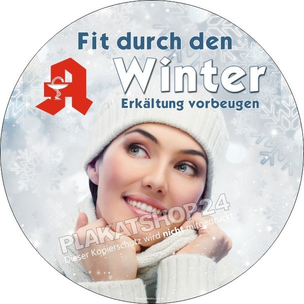 Werbeaufkleber Fit durch den Winter