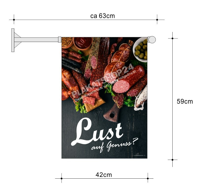 Stockfahne Salami Blockwurst Cervelatwurst