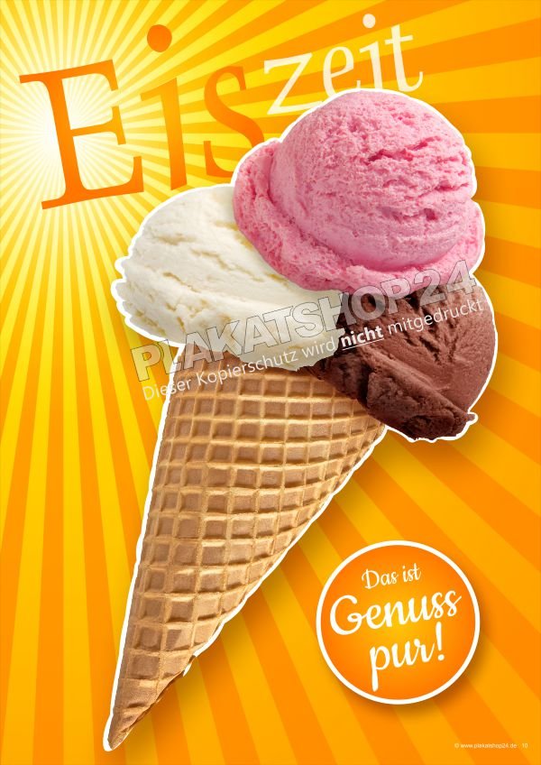plakat-eisverkauf Außendeko Eisposter Eiszeit