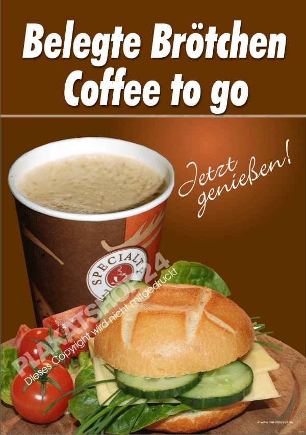 Beliebtes Poster für belegte Brötchen und Coffee to go