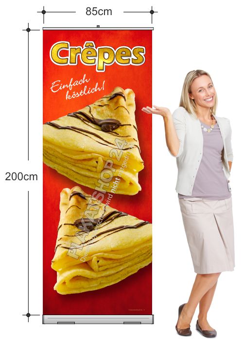 Rollupdisplay für Crepes-Stand / Creperie