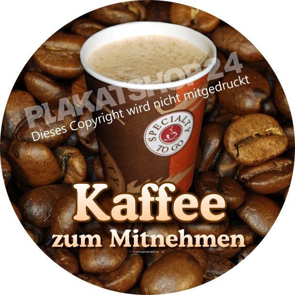 Klebefolie Kaffee zum Mitnehmen als Werbefolie mit Foto Kaffeebecher