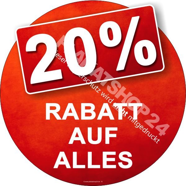 Reduziert Aufkleber 20% auf Alles