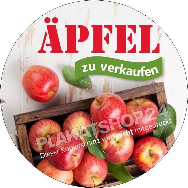 Werbeaufkleber Äpfel regional vermarkten