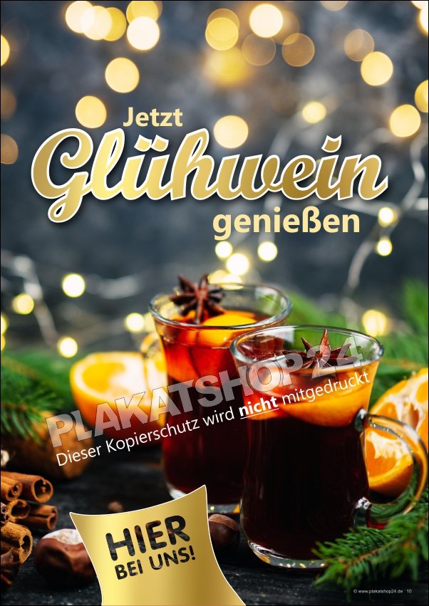 Werbeplakat Glühwein genießen