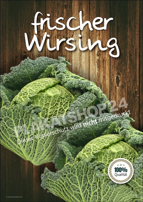 plakat-frischer-wirsing Plakat frischer Wirsing