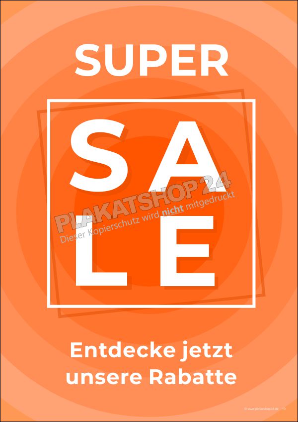 Plakat "Super-Sale" für eine Sale-Aktion
