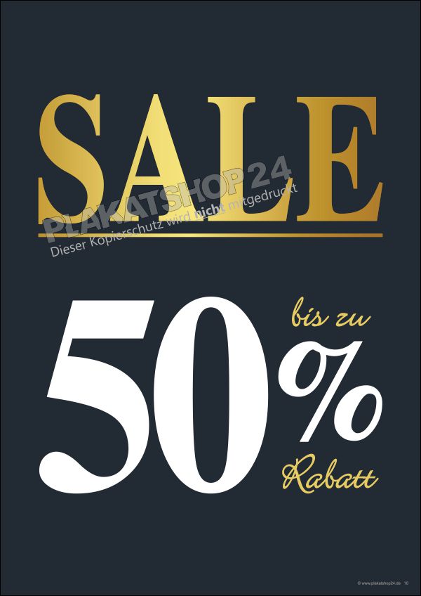 Sale-Plakat "Bis zu 50% Rabatt"