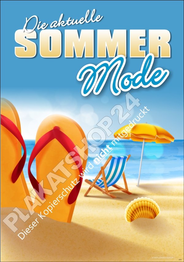Plakat für die aktuelle Sommermode