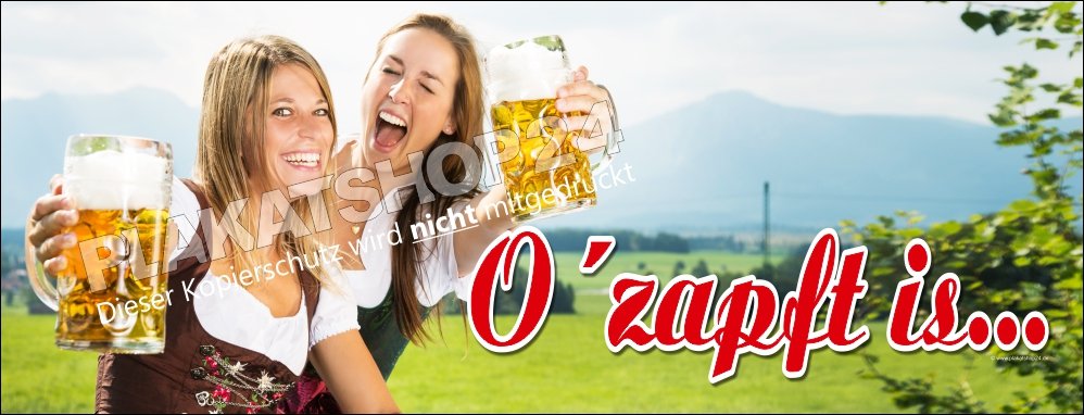 Dekobanner O´zapft is z.B. für Oktoberfest-Dekoration