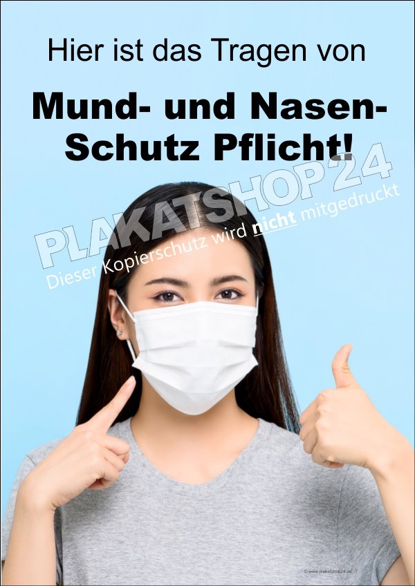 Hinweisposter gesetzliche Mund-Nasenschutzpflicht