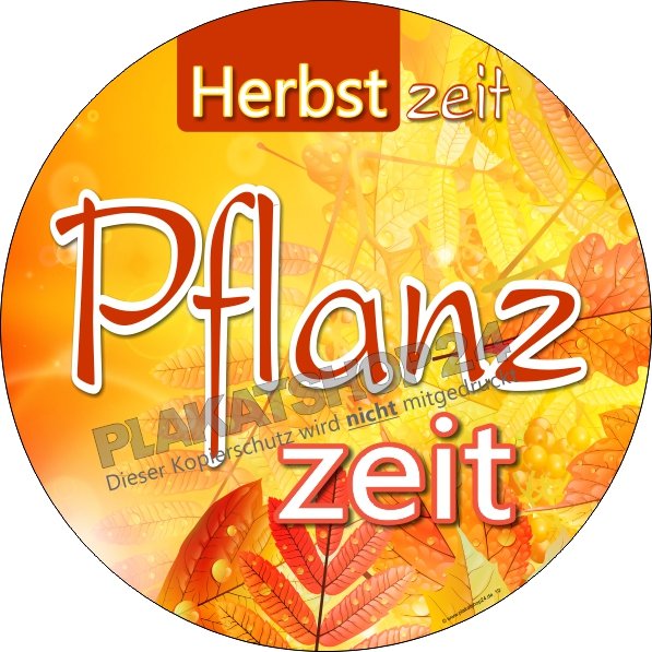 Herbst-Aufkleber Herbstzeit ist Pflanzzeit